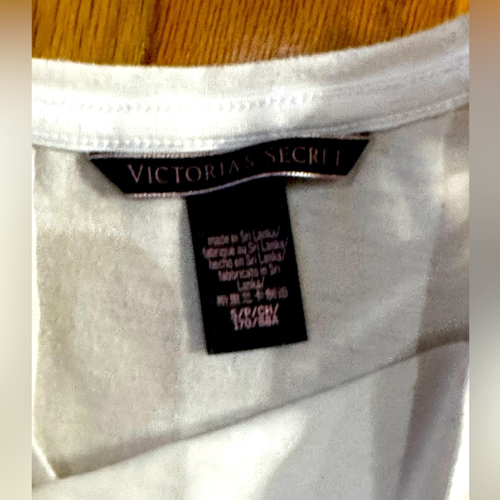 Victorias Secret White Cotton Lounge Love Tank Open Back Knot Top Small Athletic - Picture 3 of 4